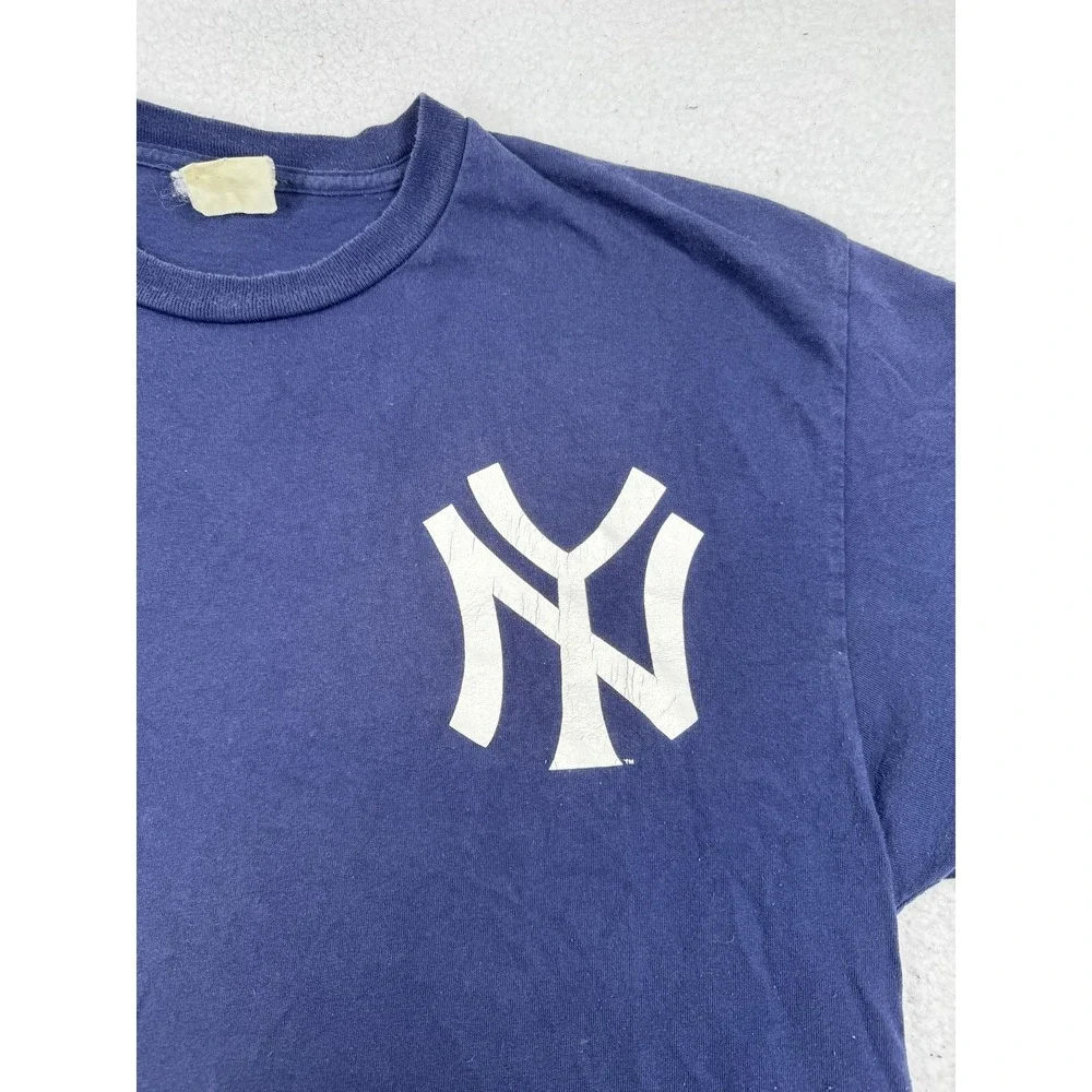 Vtg New York Yankees Shirt Mens Large Navy Blue MLB Baseball Gossage 54 Majestic